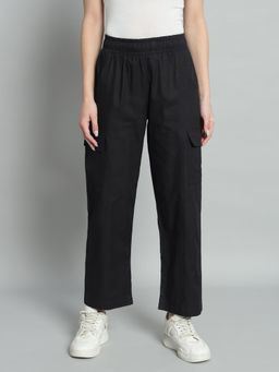 BROOWL - Black Womens Cotton Trouser