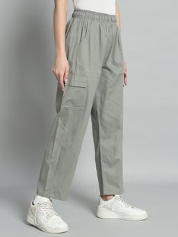 BROOWL - Womens Grey Cotton Trouser