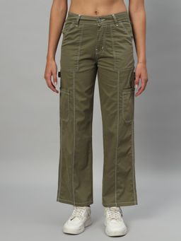 BROOWL - Womens Green Cargo Trouser