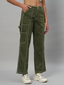 BROOWL - Womens Green Cargo Trouser