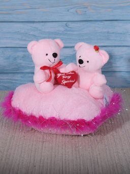 DukieKooky - Flying Teddy Bear Soft Toy, Red Plush Hanging Basket with Bears - Pink (2-6 Years)