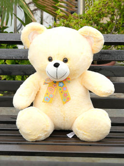 DukieKooky - Grey Buzzy Teddy Bear Plush Toy - White (2-6 Years)