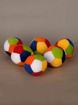 DukieKooky - Soft Plush Rattle Balls (Pack of 6) - Multi-Color (2-6 Years)