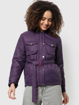 Campus Sutra - Womens Purple Puffer Jacket