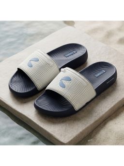 Chupps - Men Gridlock V2 Soft Sole Comfort Sliders - White Blue