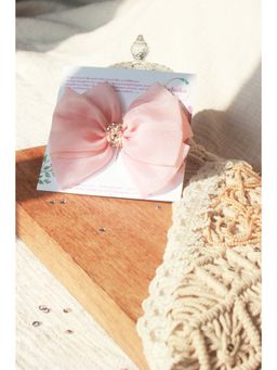 Choko - Mademoiselle Peach Statement Bow Hair Clip Handmade