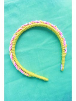 Choko - Knotted Texture Hairband Elegant Uniqueness Resin Elements Yellow Pink Green