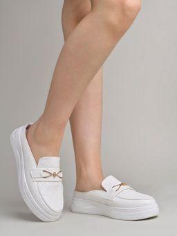 Shoetopia - Smart Casual Comfortable White Loafers for Women