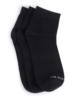 U.S. POLO ASSN. - Boys Black High-Ankle Length Socks (Pack Of 3)