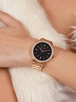 Joker and Witch Halo Black Dial Rose Gold Watch - Image 1
