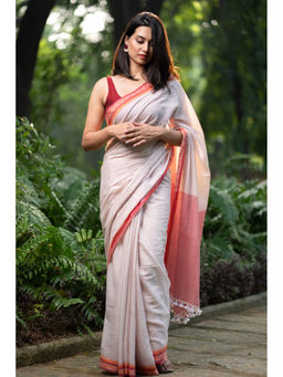 I LOVE SAREES - Teenage Romance White Saree without Blouse