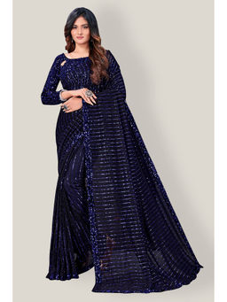 Shrithi Fashion Fab - Womens Designer Fancy Net Saree with Unstitched Blouse