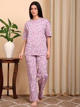 Smarty Pants - Cotton Pink Printed Top with Pyjama