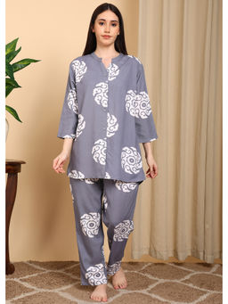 Smarty Pants - Rayon Grey Printed Top with Pyjama