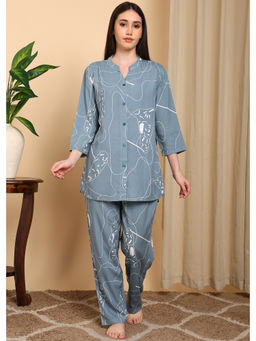 Smarty Pants - Rayon Grey Printed Top with Pyjama