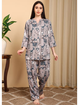 Smarty Pants - Rayon Grey Printed Top with Pyjama