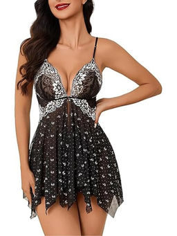 XIVIR - Black Sexy Chemise Babydoll with Panty