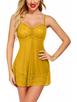 XIVIR - Yellow Sexy Chemise Women's Babydoll with Panty