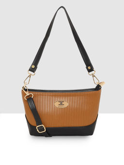 ESBEDA - Womens Tan Lightweight Dual Handle Sling Bag with Detachable Strap (S)