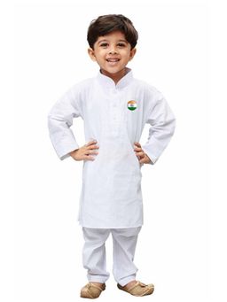 Vastramay - Boys White Pure Cotton Kurta With Pyjama (Set of 2)