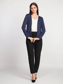 Zink London - Womens Navy Solid Shrug