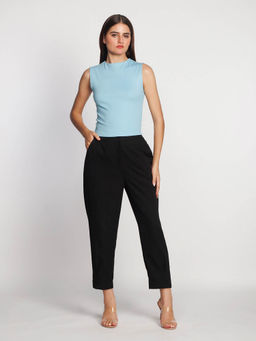 Zink London - Womens Blue Solid Tank Top