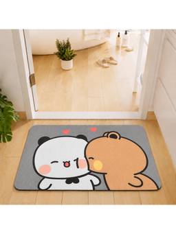 LUXEHOME INTERNATIONAL - Panda Bear Love Cartoon Water Soak Bathroom Floor Mat, 40X60Cm