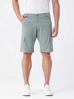 Crocodile - Men's Grey Full Length 4 Pocket Button And Zip Shorts