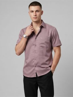 Charagh Din - Men Purple Blended Regular Collar Ditto Fit Combination Casual Shirt