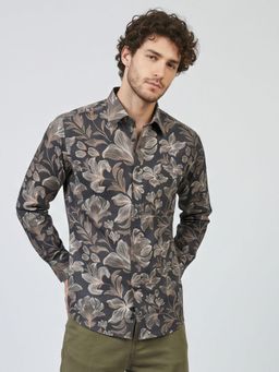 Charagh Din - Men Black Blended Regular Collar Regular Fit Party Shirt