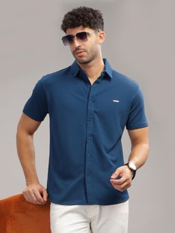 Parcel Yard - Mens Blue Regular Wear Shirt