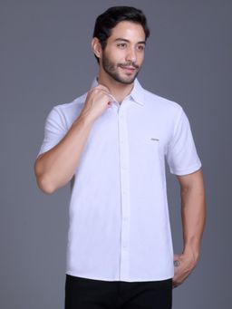 Parcel Yard - Mens White Regular Wear Shirt