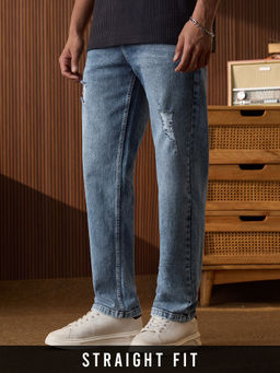 The Souled Store - Men Blue Straight-Fit Riviera Jeans