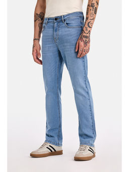 Snitch - Men Blue Washed Straight Fit Casual Jeans