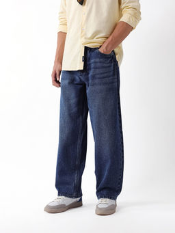 The Bear House - Men Dark Blue Loose Fit Denim Jeans