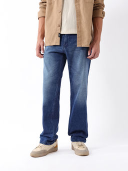 The Bear House - Men Blue Solid Relaxed Fit Denim Jeans