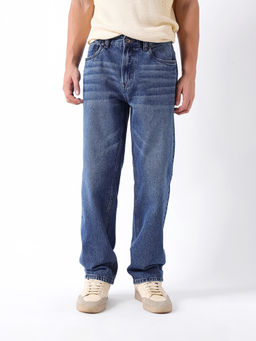 The Bear House - Men Blue Straight Fit Denim Jeans