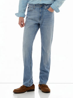 Flying Machine - Men Light Blue Whiskered Freddie Slim Fit Jeans