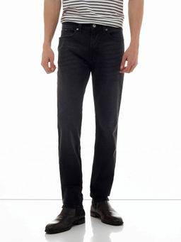 Flying Machine - Men Black Mid Rise Freddie Straight Fit Jeans