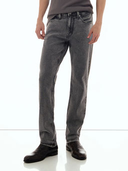 Flying Machine - Men Stone Grey Washed Freddie Slim Fit Jeans