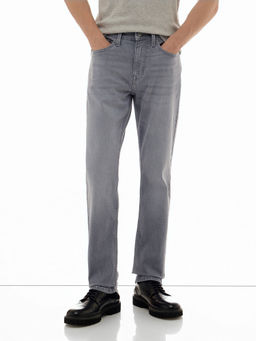 Flying Machine - Men Light Grey Whiskered Freddie Straight Fit Jeans
