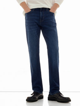 Flying Machine - Men Dark Blue Whiskered Freddie Straight Fit Jeans