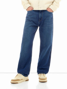 Flying Machine - Men Blue Whiskered Cobain Relaxed Fit Jeans