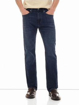 Flying Machine - Men Navy Blue Whiskered Straight Fit Jeans