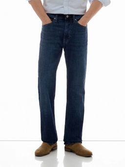 Flying Machine - Men Dark Blue Whiskered Bruce Straight Fit Jeans
