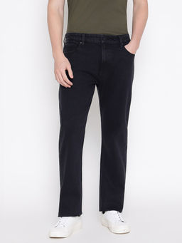 Guess - Men Black Solid Straight Mid-Rise Regular Fit Jeans