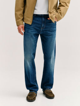 Guess - Men Blue Solid Rodeo Relief Jeans