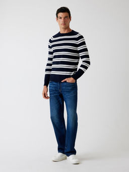 Guess - Men Dark Blue Mid-Straight Jeans