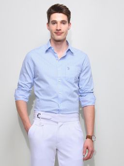 U.S. POLO ASSN. - Blue Vertical Striped Regular Fit Shirt