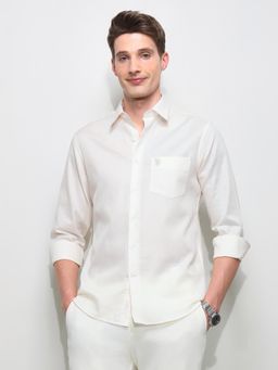U.S. POLO ASSN. - White Solid Regular Fit Shirt